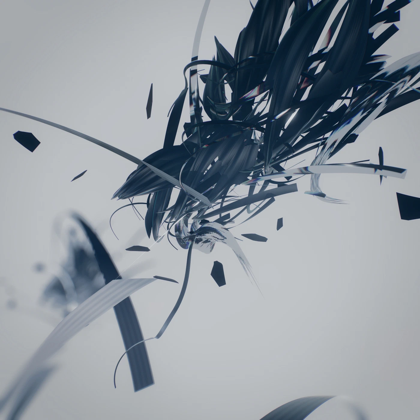 Abstract digital render, dense procedural colour and noise.