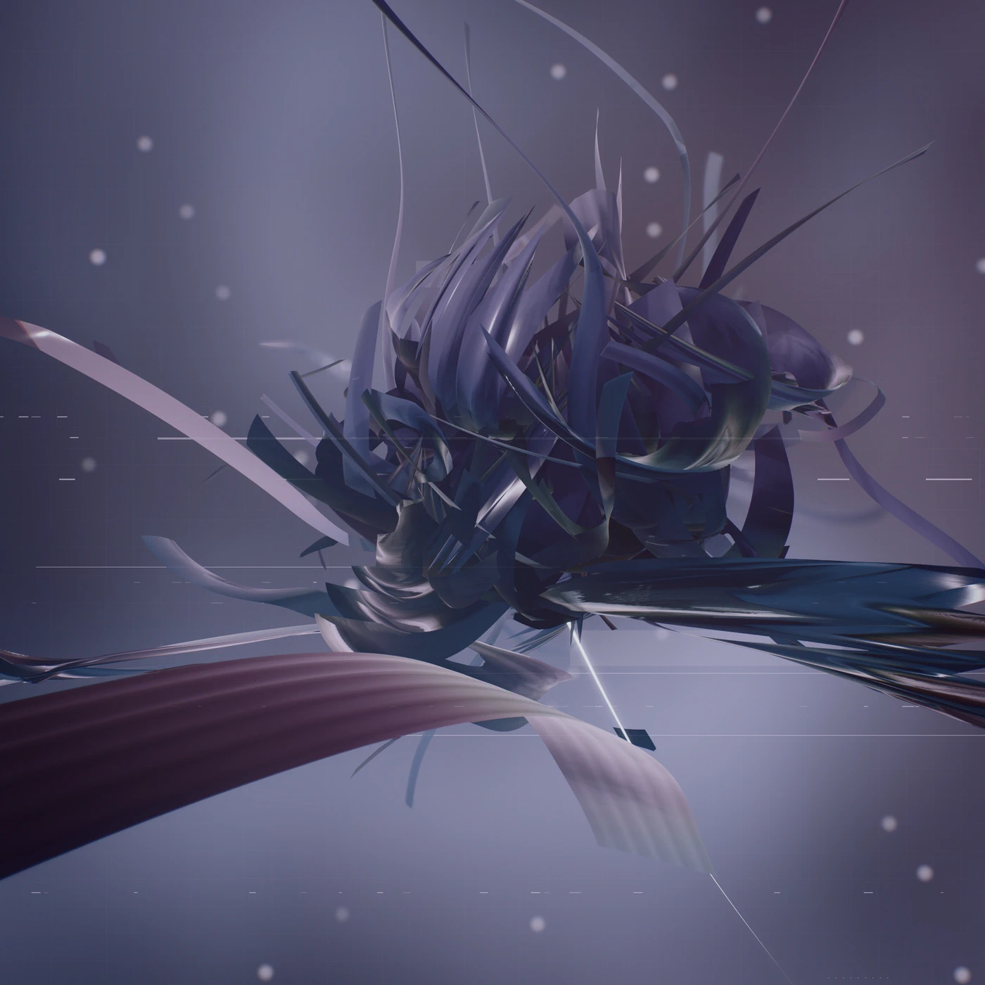 Abstract digital render, dense procedural colour and noise.