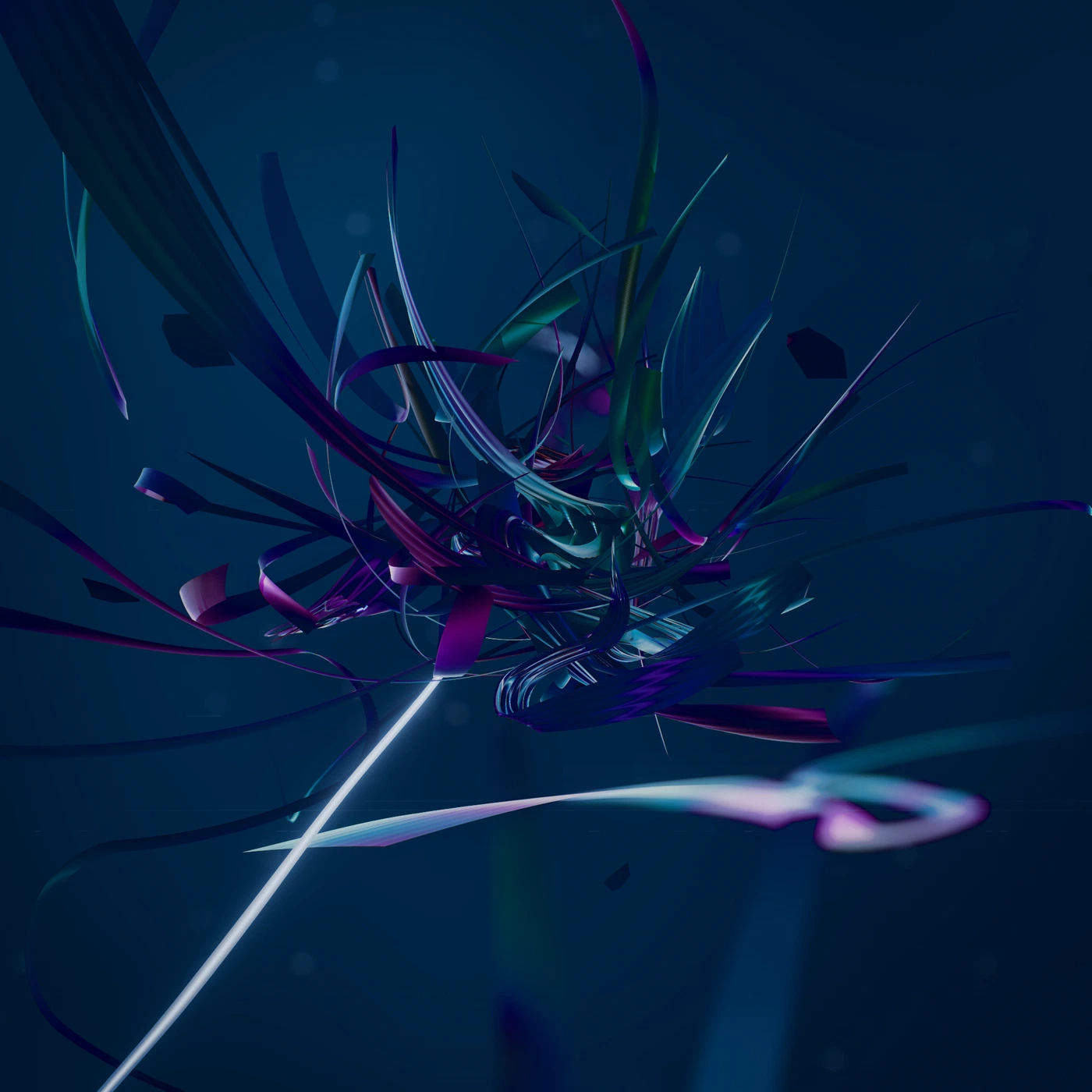 Abstract digital render, dense procedural colour and noise.