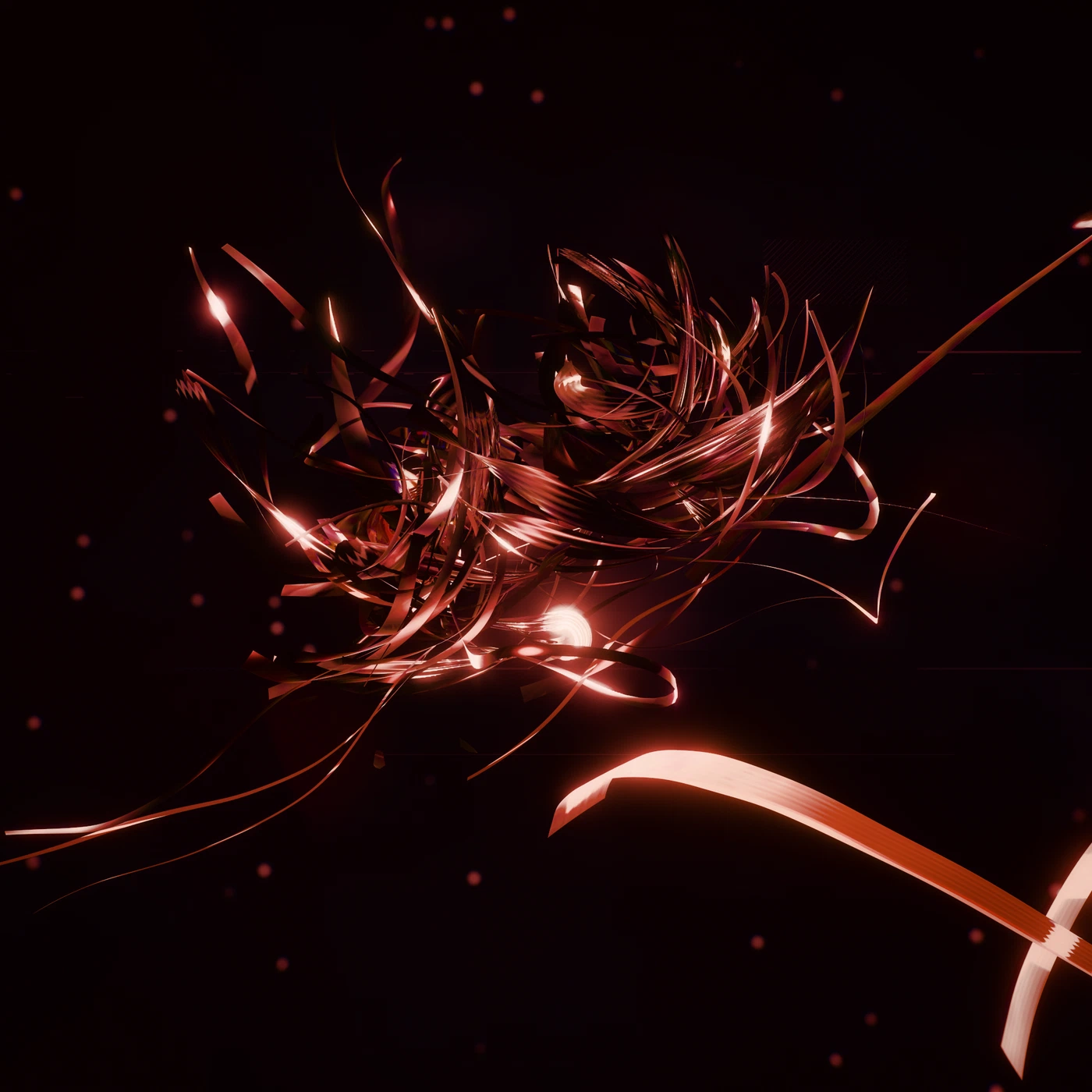 Abstract digital render, dense procedural colour and noise.