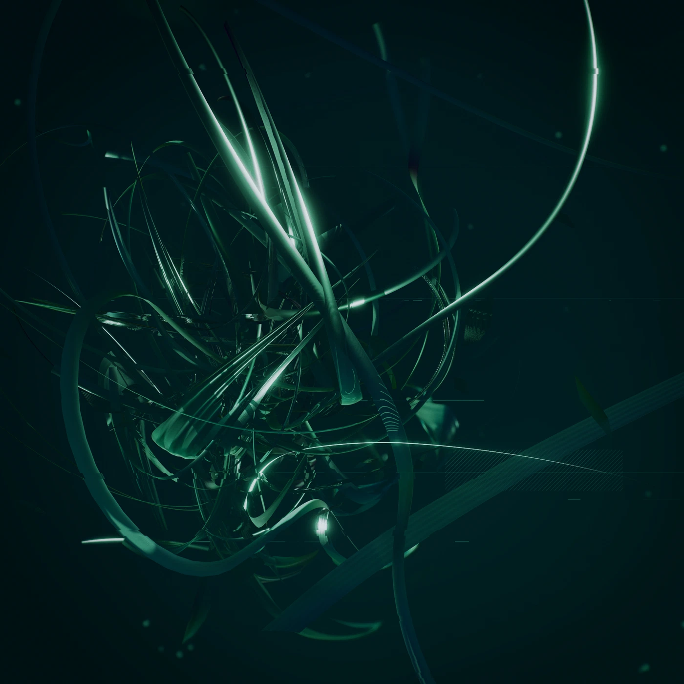 Abstract digital render, dense procedural colour and noise.