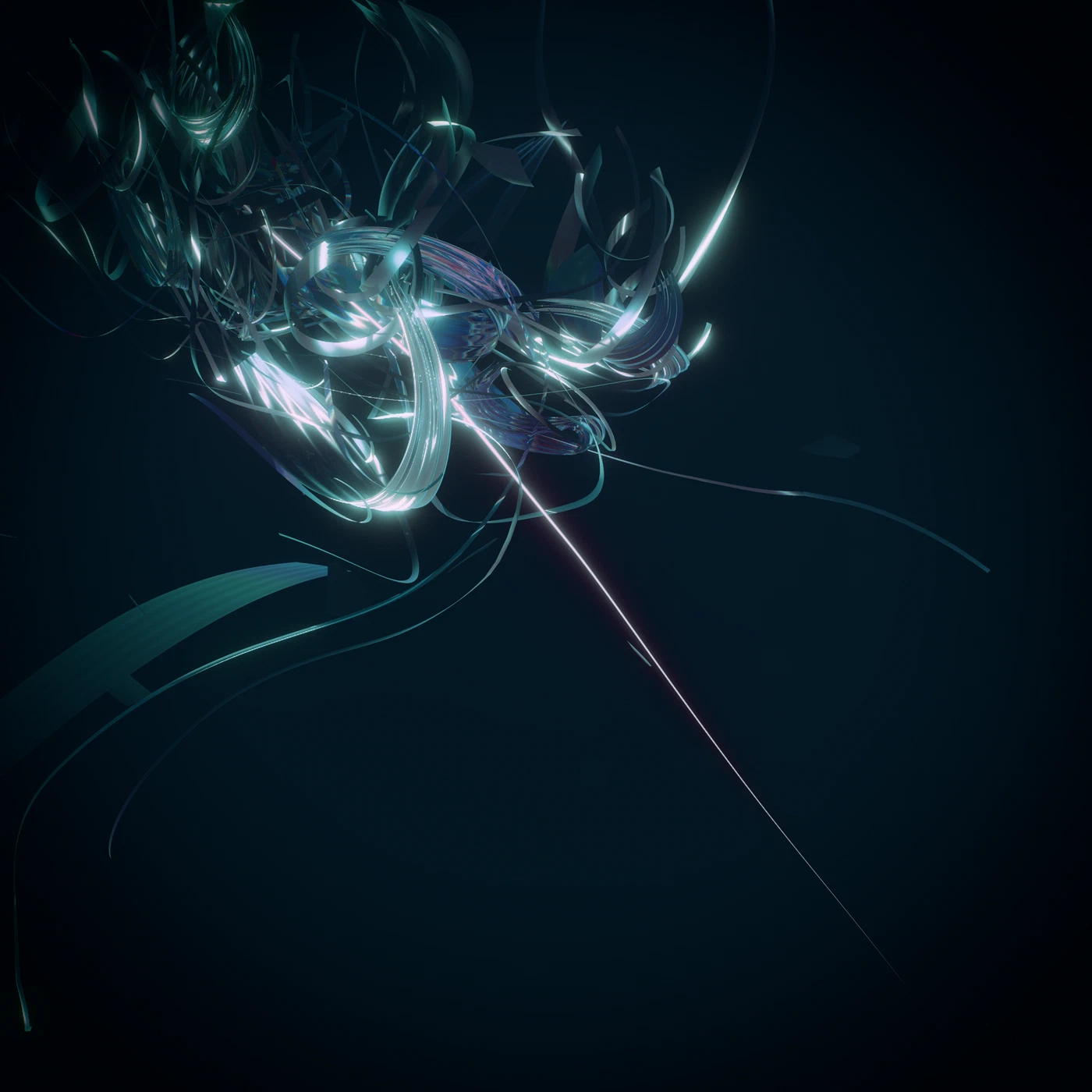 Abstract digital render, dense procedural colour and noise.